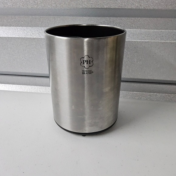 Princess House Cooking Utensil Holder Stainless Steel‎ Kitchen Organizer Silver - Picture 1 of 13